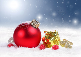 обоя праздничные, украшения, снег, шары, decoration, christmas, new, year, рождество, новый, год