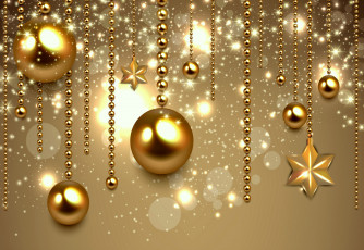 Картинка праздничные векторная+графика+ новый+год новый год balls golden шары christmas украшения рождество decoration new year