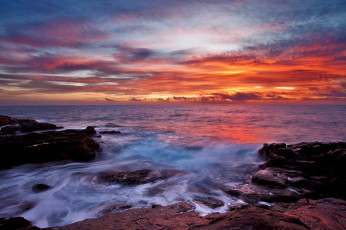 Картинка природа восходы закаты море небо закат облака камни прибой