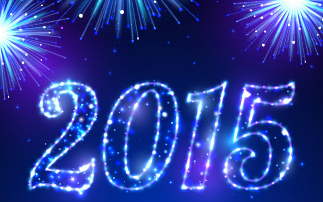 Обои картинки фото праздничные, векторная графика , новый год, салют, новый, год, fireworks, sparkle, happy, new, year, 2015, blue