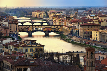 Картинка ponte+vecchio +firenze+-+italy города флоренция+ италия река мосты