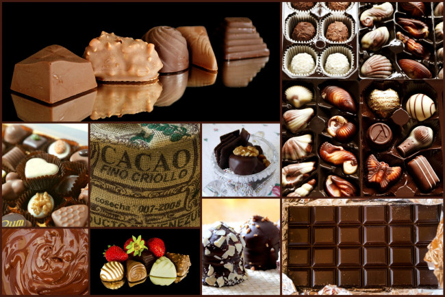 Обои картинки фото еда, конфеты,  шоколад,  сладости, коллаж