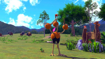 Картинка видео+игры new+pokemon+snap животные горы поляна деревья