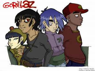 обоя музыка, gorillaz