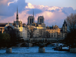 Картинка the river seine paris france города париж франция