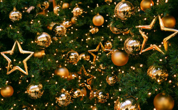 Картинка праздничные украшения шарики звёзды ёлка