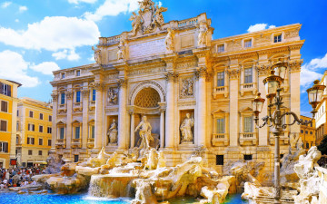 Картинка la fontana di trevi rome italy города рим ватикан италия