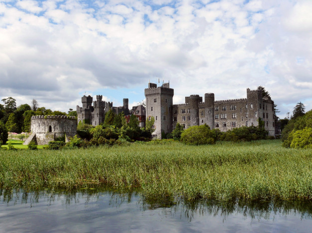 Обои картинки фото аshford, castle, ireland, города, дворцы, замки, крепости, вода, стены, башни