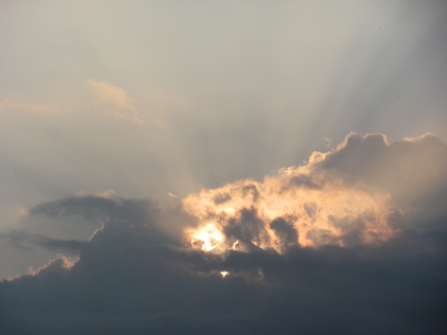 Обои картинки фото природа, облака, солнце, закат