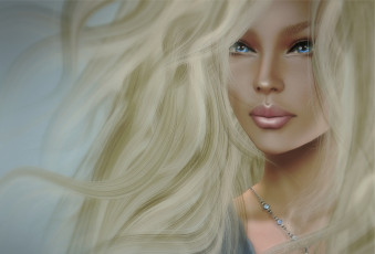 Картинка 3д графика portraits портрет лицо блондинка волосы