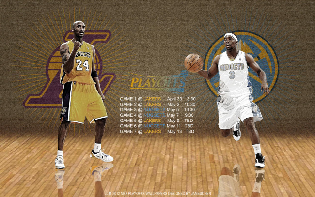Обои картинки фото lakers, nuggets, 2012, nba, playoffs, спорт, нба, баскетбол, чемпионат
