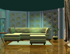 Картинка 3д+графика realism+ реализм диван комната