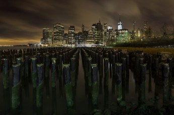 Картинка manhattan города нью-йорк+ сша сваи огни город ночь