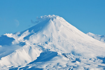 Картинка камчатка природа горы снег зима вулкан