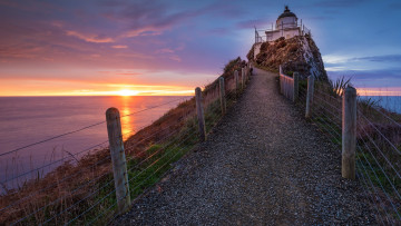 Картинка природа маяки закат море маяк