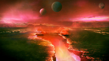 Картинка 3д+графика атмосфера настроение+ atmosphere+ +mood+ река вселенная планеты
