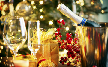Картинка праздничные угощения шампанское