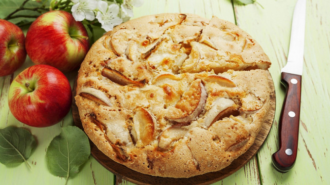 Обои картинки фото еда, пироги, яблоки, пирог, яблочный