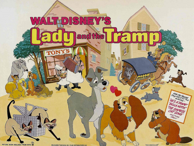 Обои картинки фото мультфильмы, lady, and, the, tramp