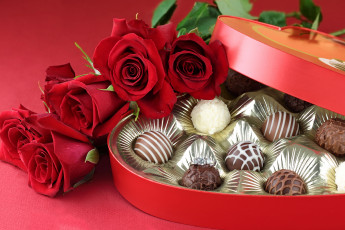 Картинка еда конфеты шоколад сладости розы коробка