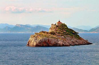 Картинка природа маяки вода остров маяк