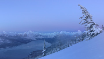 Картинка природа зима горы панорама