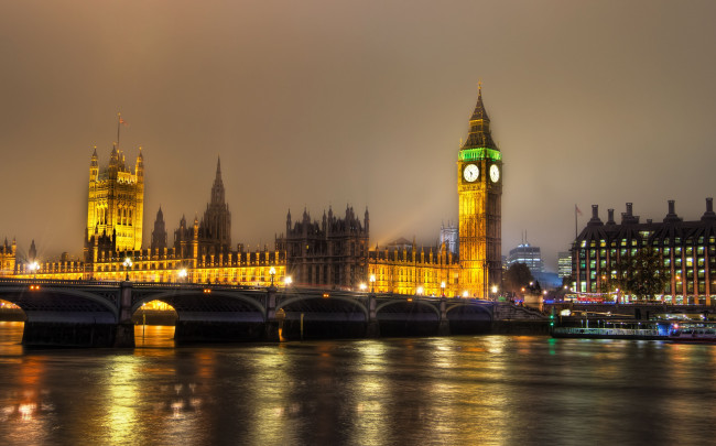 Обои картинки фото london, england, города, лондон, великобритания, мост, big, ben