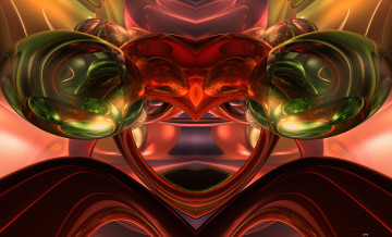 Картинка 3д графика fractal фракталы цвета изгибы узор фон