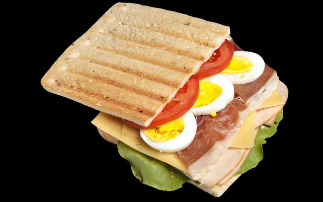 Обои картинки фото еда, бутерброды,  гамбургеры,  канапе, помидор, яйцо, сэндвич, сыр, ветчина