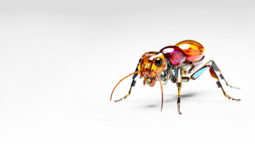Картинка 3д+графика другое+ other робот технологии муравей белый фон насекомое ии-арт нейросеть микро-робот