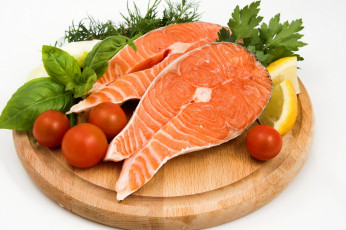Картинка еда рыба морепродукты суши роллы лосось помидоры