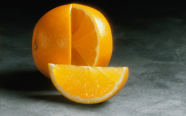 Обои картинки фото еда, цитрусы, апельсин, долька, сочный