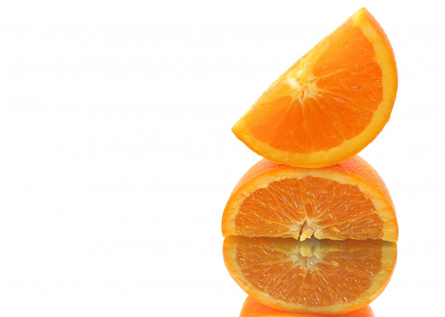 Обои картинки фото еда, цитрусы, отражение, апельсин