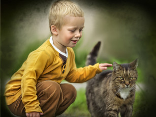 Картинка рисованные дети мальчик кот текстура
