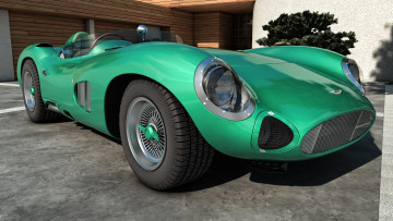 Картинка автомобили 3д 1958 aston martin dbr1