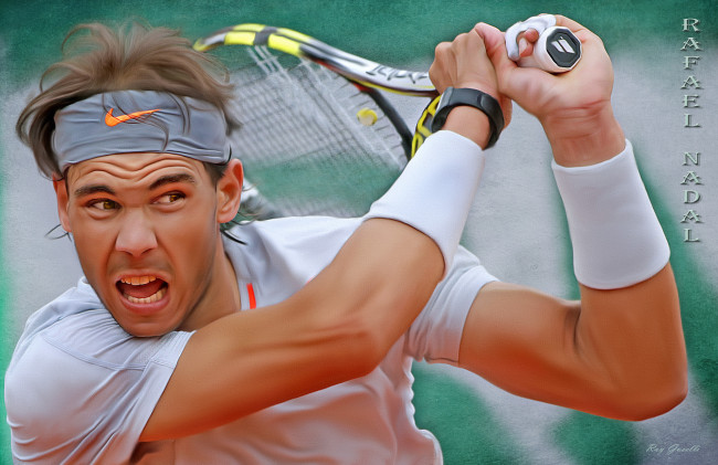 Обои картинки фото рисованные, люди, rafael, nadal, текстура, теннисист