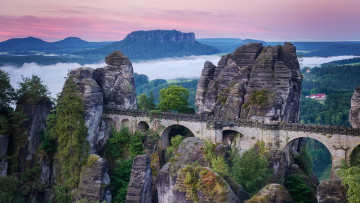 Картинка города -+мосты саксонская швейцария германия