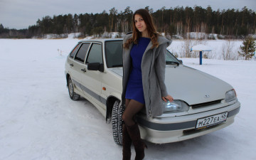 обоя автомобили, -авто с девушками, lada, 2114