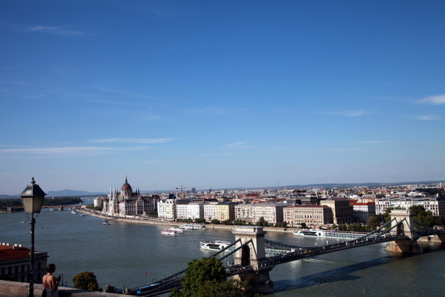 Обои картинки фото города, будапешт , венгрия, мост, панорама