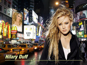 Картинка девушки hilary+duff блондинка жакет город огни