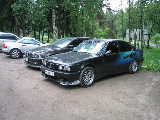 Обои картинки фото bmw, series, e34, sedan, автомобили