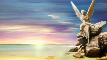 Картинка разное рельефы статуи музейные экспонаты закат камни море