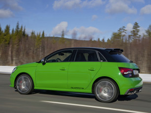 обоя автомобили, audi, 2014, sportback, s1, зеленый