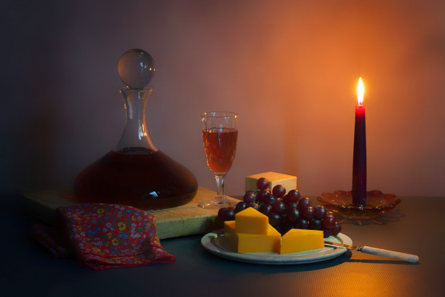 Обои картинки фото еда, натюрморт, свеча, вино