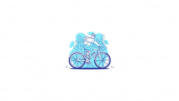 Картинка рисованное минимализм турист велосипед