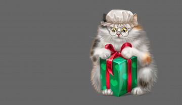 Картинка рисованное минимализм очки game чепец детская капор коробка подарок арт кошка alesya lukyanenko