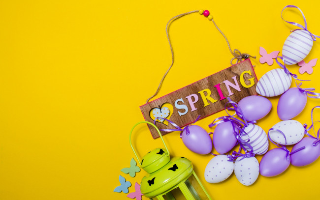 Обои картинки фото праздничные, пасха, happy, spring, eggs, purple, яйца, крашеные, весна, decoration, easter