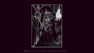 Картинка календари фэнтези демон огонь оружие