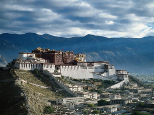Картинка города дворцы замки крепости potala+palace lhasa tibet