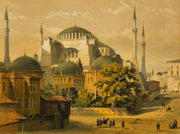 Обои картинки фото hagia, sophia, рисованные, живопись